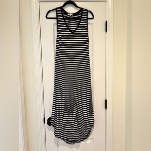Z Supply Black and White Asymmetrical V-Neck Dress Boutique